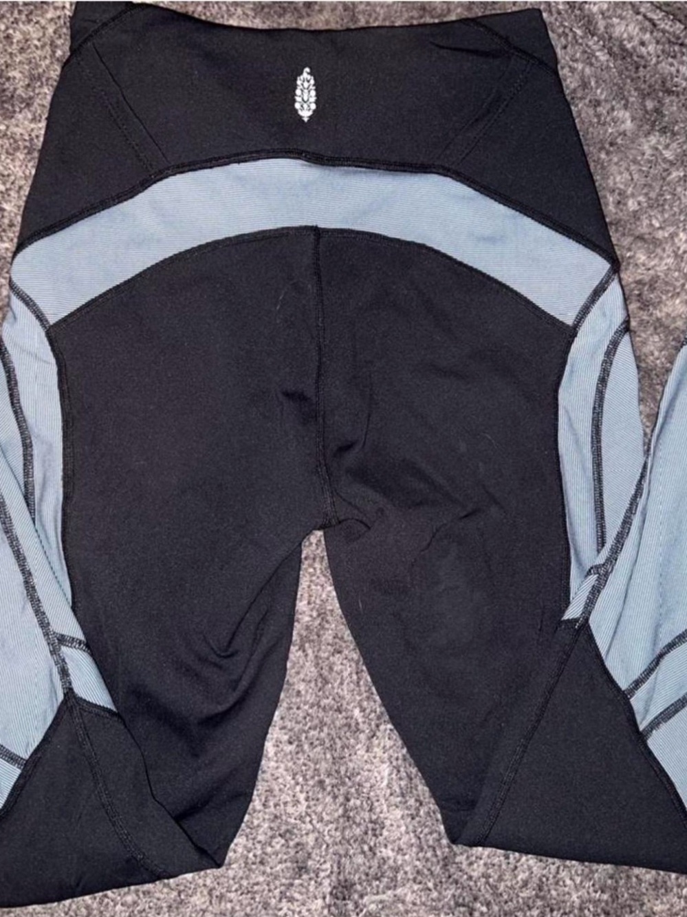 Free People Black Leggings with Light blue Panels